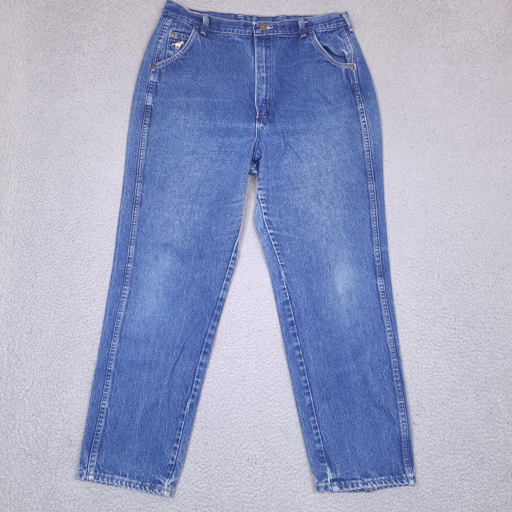 Vintage Wrangler Mom Jeans Womens 20 High Waisted Rancher Made In USA 33x28.5โ